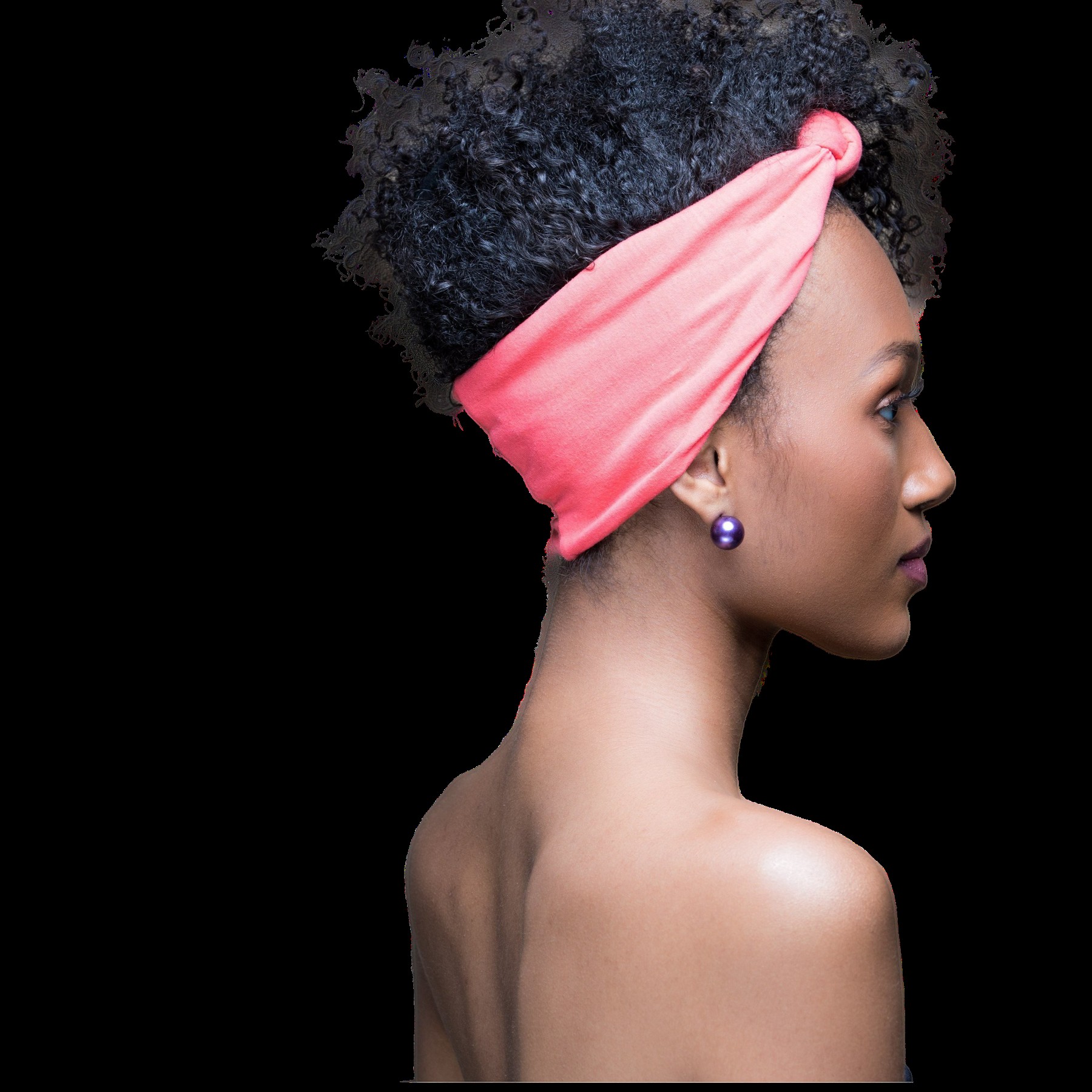A girl wearing cotton-headwraps feeling fashionable