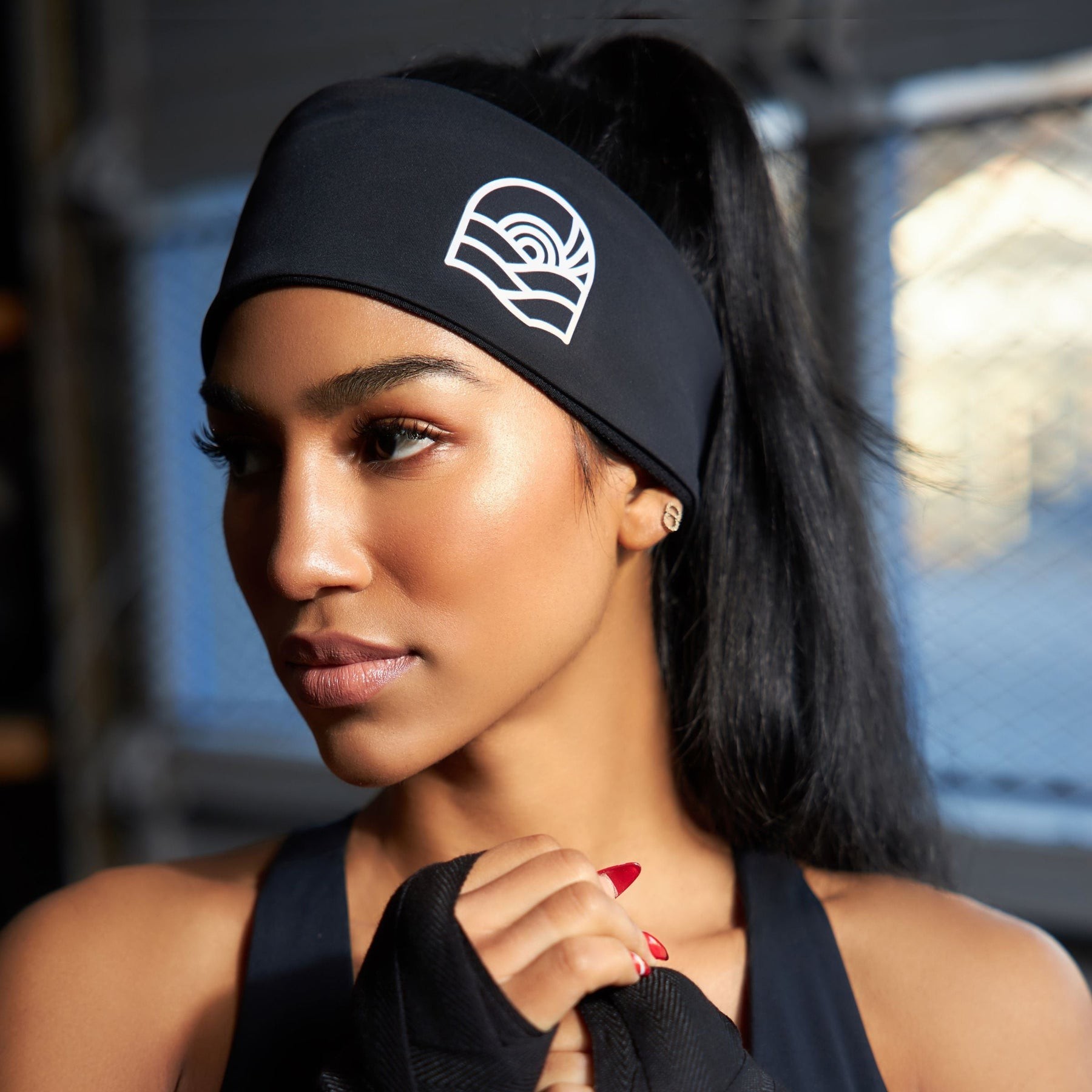 A beautiful black girl wearing stylish satin-hairwraps