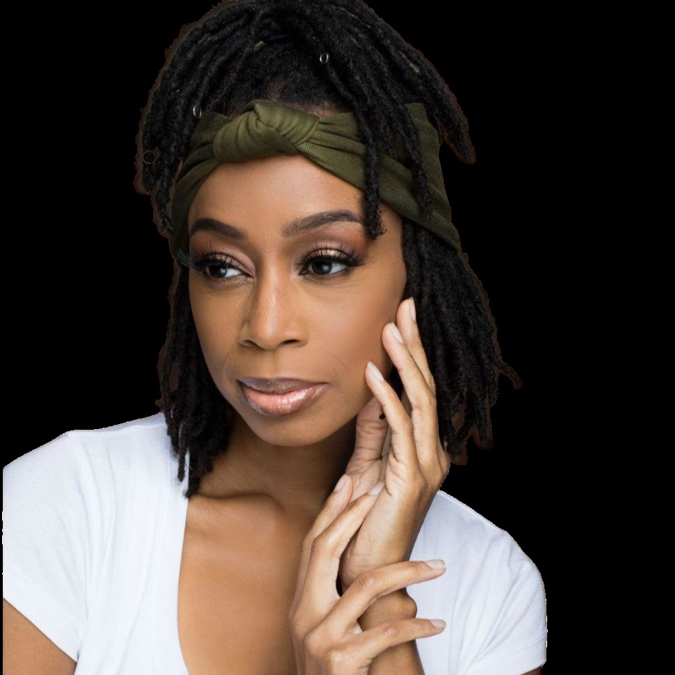 A beautiful girl wearing silk-headwraps